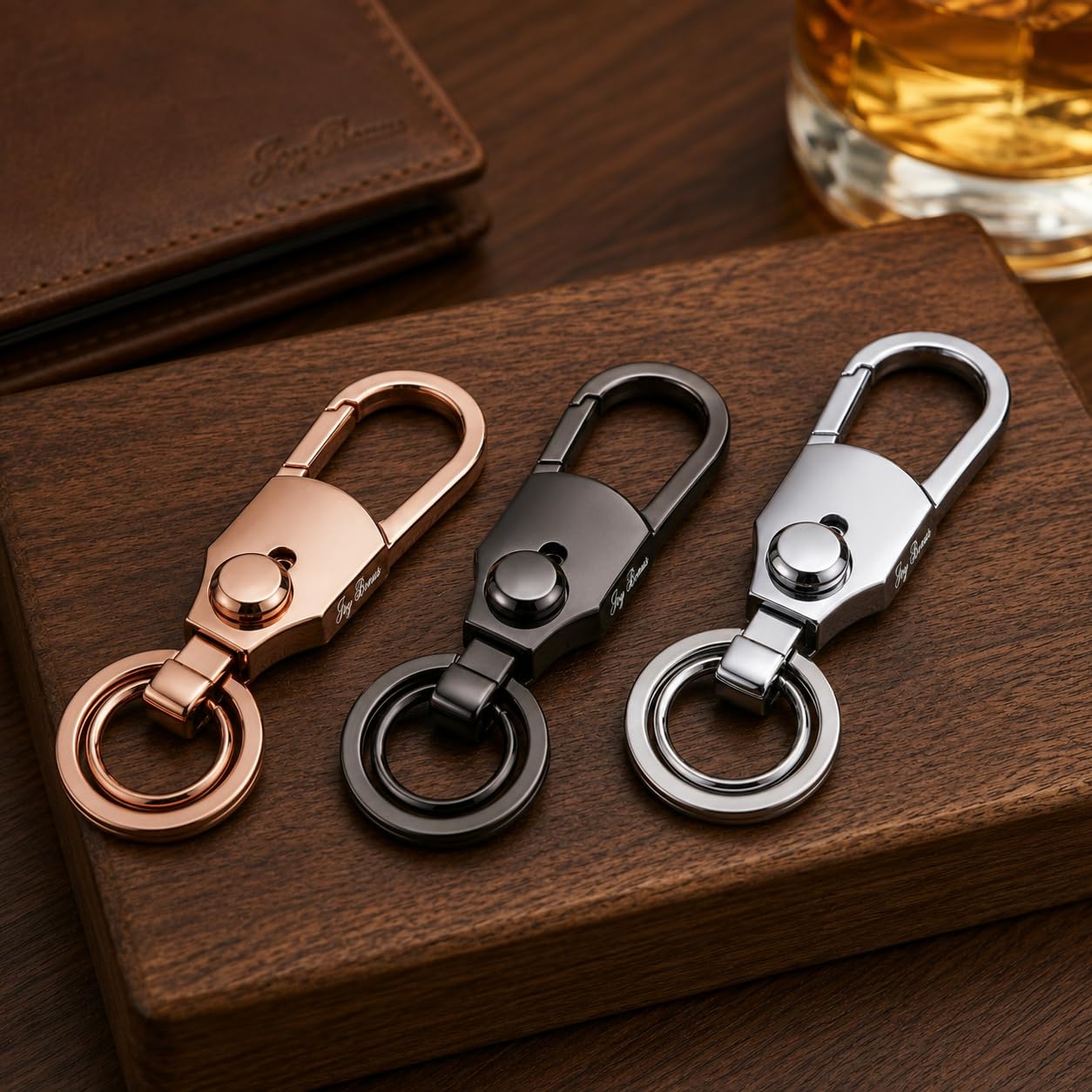 Amazon.co.jp: [Joy Bonus] ダブルリング カラビナ キーホルダー 車
